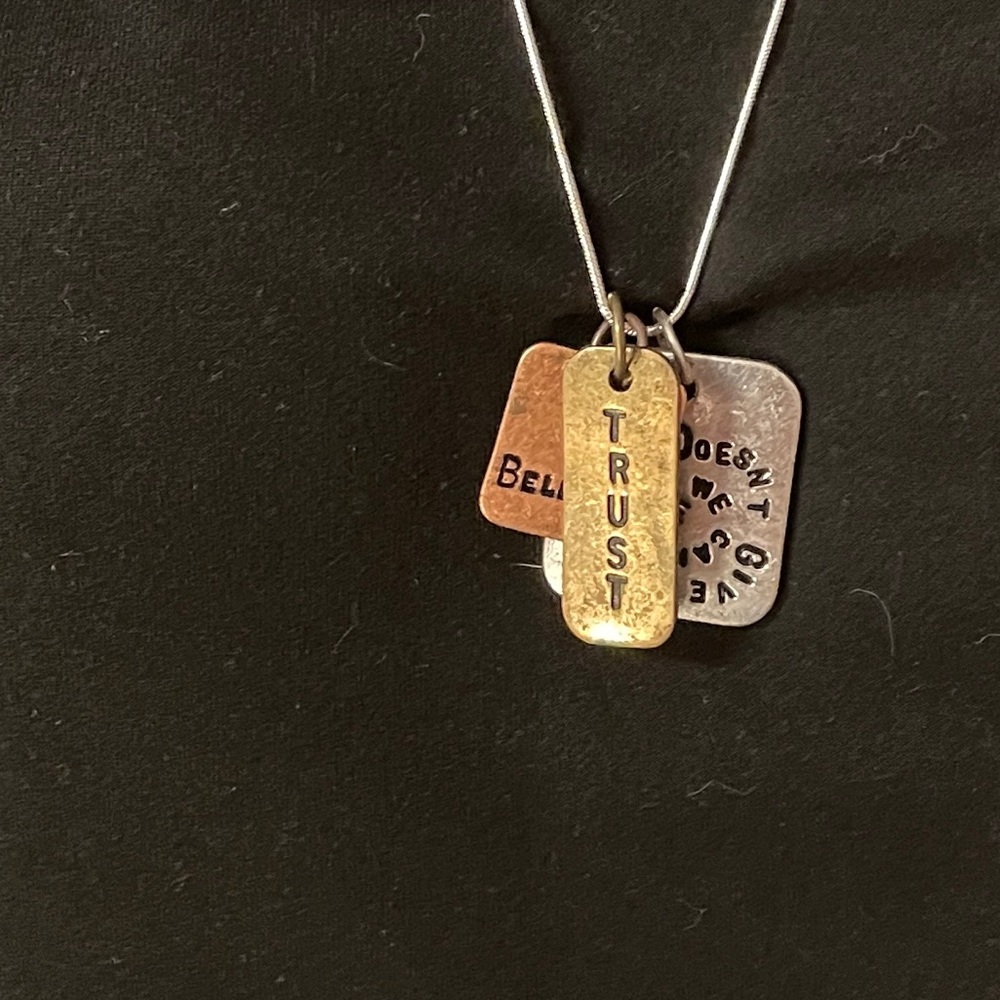 🦋Gold and Silver Trust Pendant Necklace